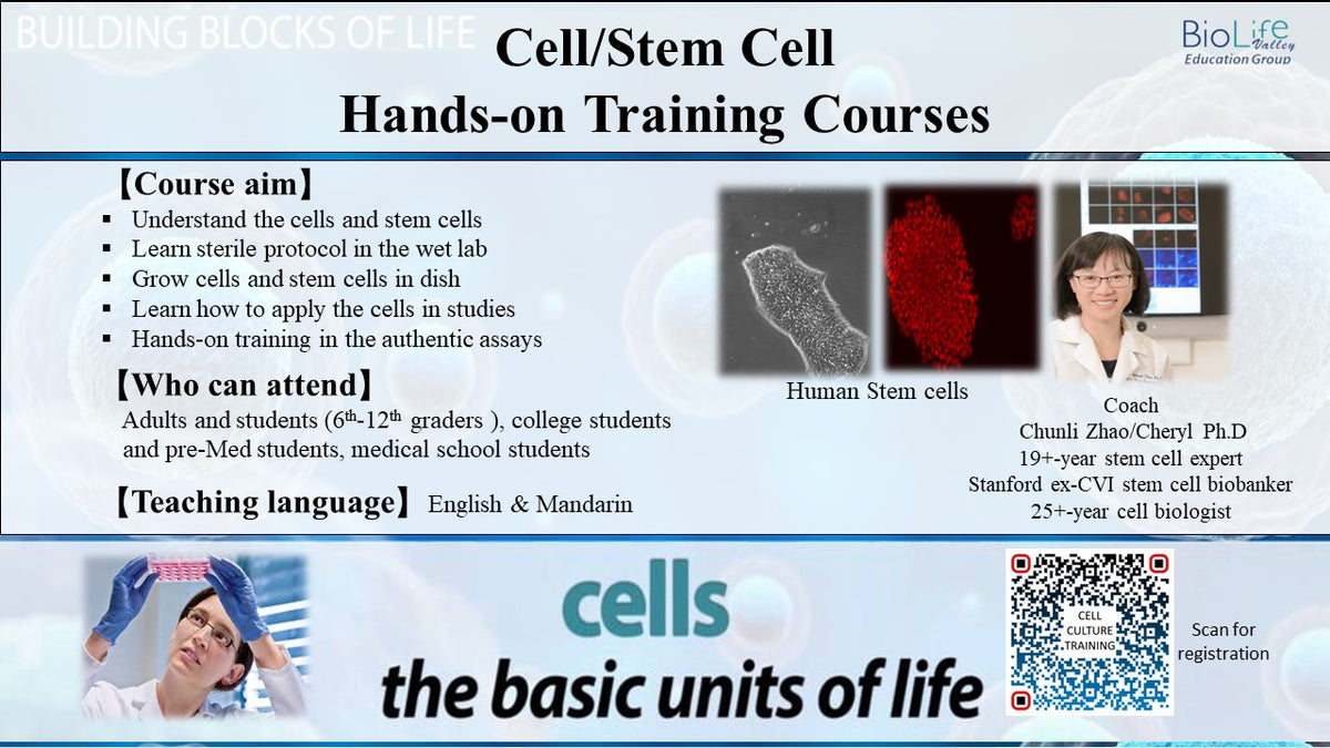 Celleste Bio Program Cell/Stem Cell training course, hands-on training in wet lab ((1.5 hou ...